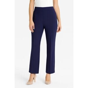 Anne Klein Solid Pull On Pants Distant Mountain Women's Size S Blue Straight Leg